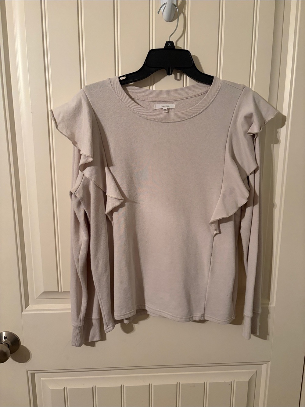Maurices Ruffle-Shoulder Long Sleeve Top